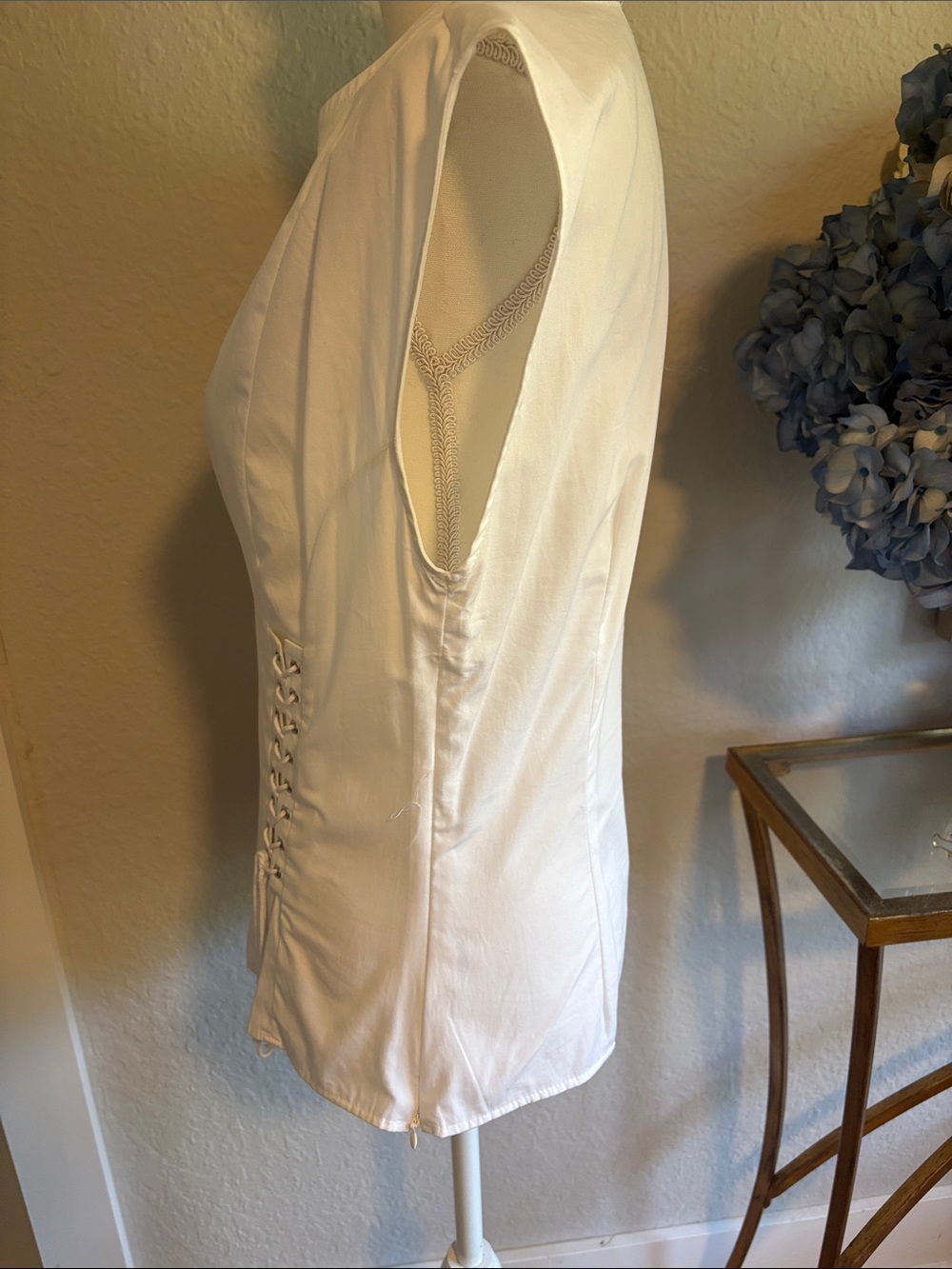 Zara White Lace-Up Corset Top - Picture 3 of 6